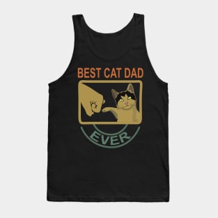Best Cat Dad Ever Retro Vintage Tank Top